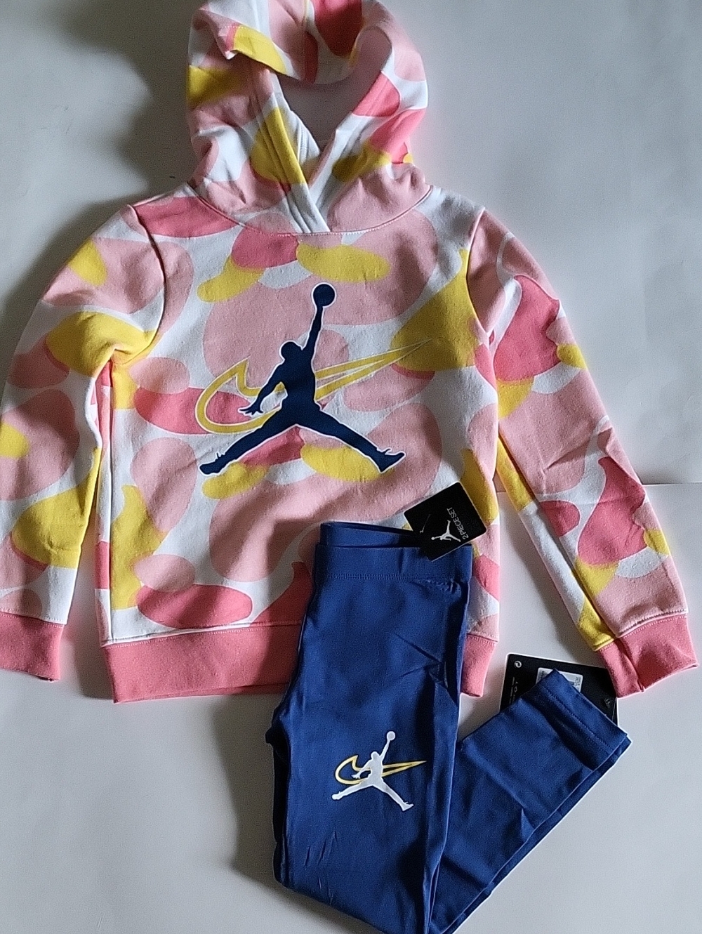 Air Jordan Girls 2pc pants set fleece hoodie Leggings Size 6X